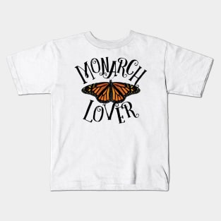 Monarch Butterfly Lover Wordmark Kids T-Shirt